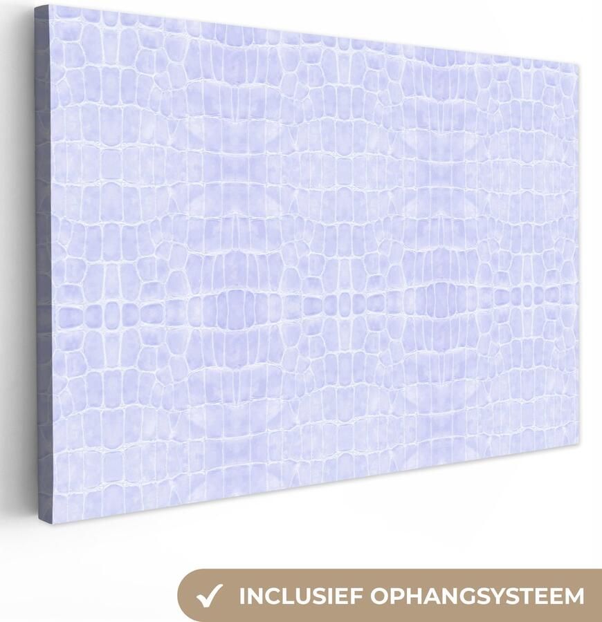 OneMillionCanvasses Canvas schilderij 150x100 cm Wanddecoratie Inductie beschermer Leer Blauw Dierenhuid Muurdecoratie woonkamer Slaapkamer decoratie Kamer accessoires Schilderijen - Foto 2
