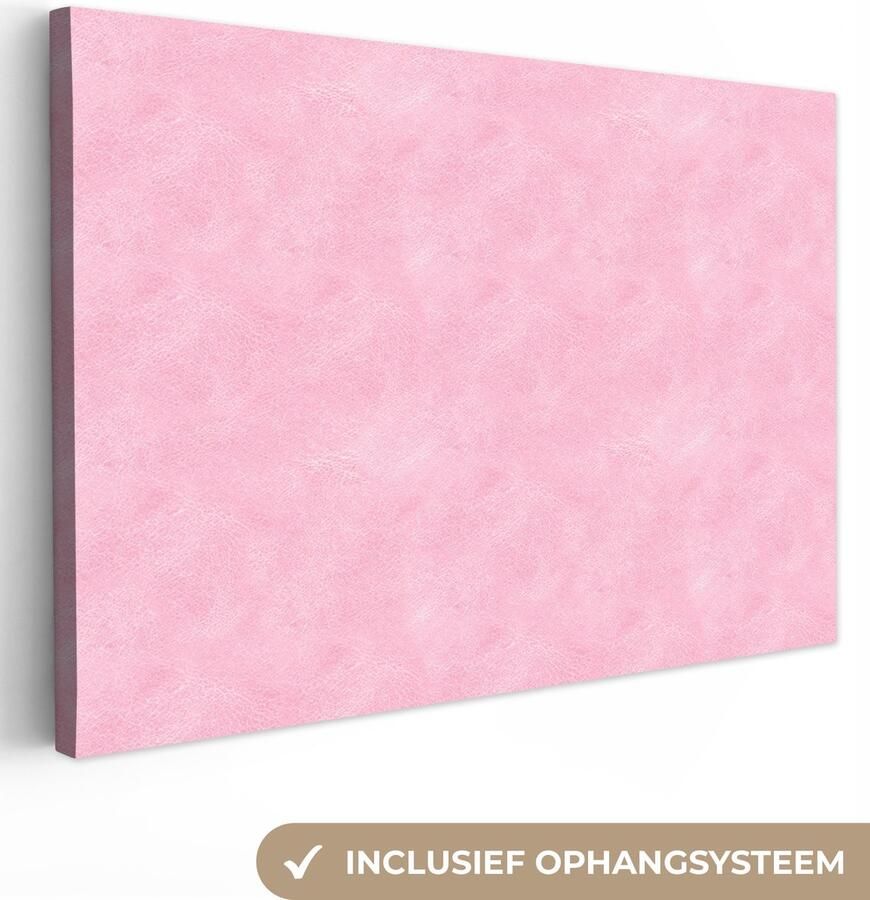 OneMillionCanvasses Canvas schilderij 140x90 cm Wanddecoratie Inductie beschermer Leer Roze Dierenhuid Muurdecoratie woonkamer Slaapkamer decoratie Kamer accessoires Schilderijen