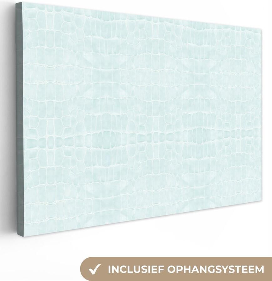 OneMillionCanvasses Canvas Schilderij Inductie beschermer Leer Blauw Dierenhuid 60x40 cm Wanddecoratie - Foto 2