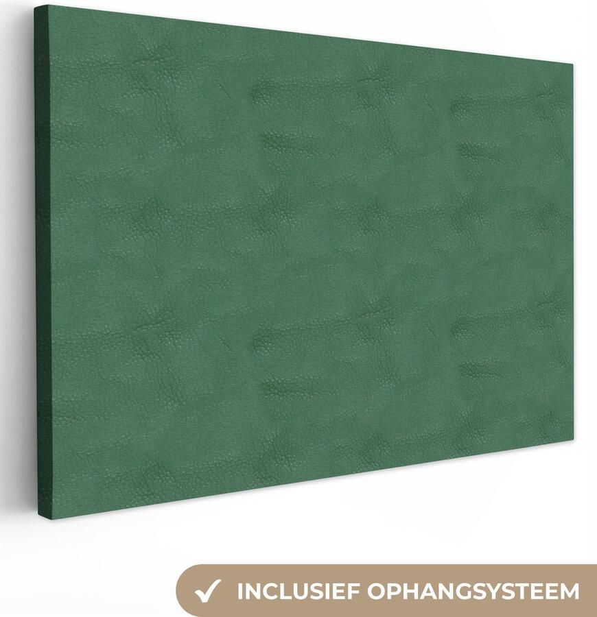 OneMillionCanvasses Canvas schilderij 140x90 cm Wanddecoratie Inductie beschermer Leer Groen Dierenhuid Muurdecoratie woonkamer Slaapkamer decoratie Kamer accessoires Schilderijen