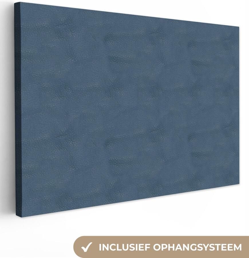 OneMillionCanvasses Canvas Schilderij Inductie beschermer Leer Blauw Dierenhuid 60x40 cm Wanddecoratie