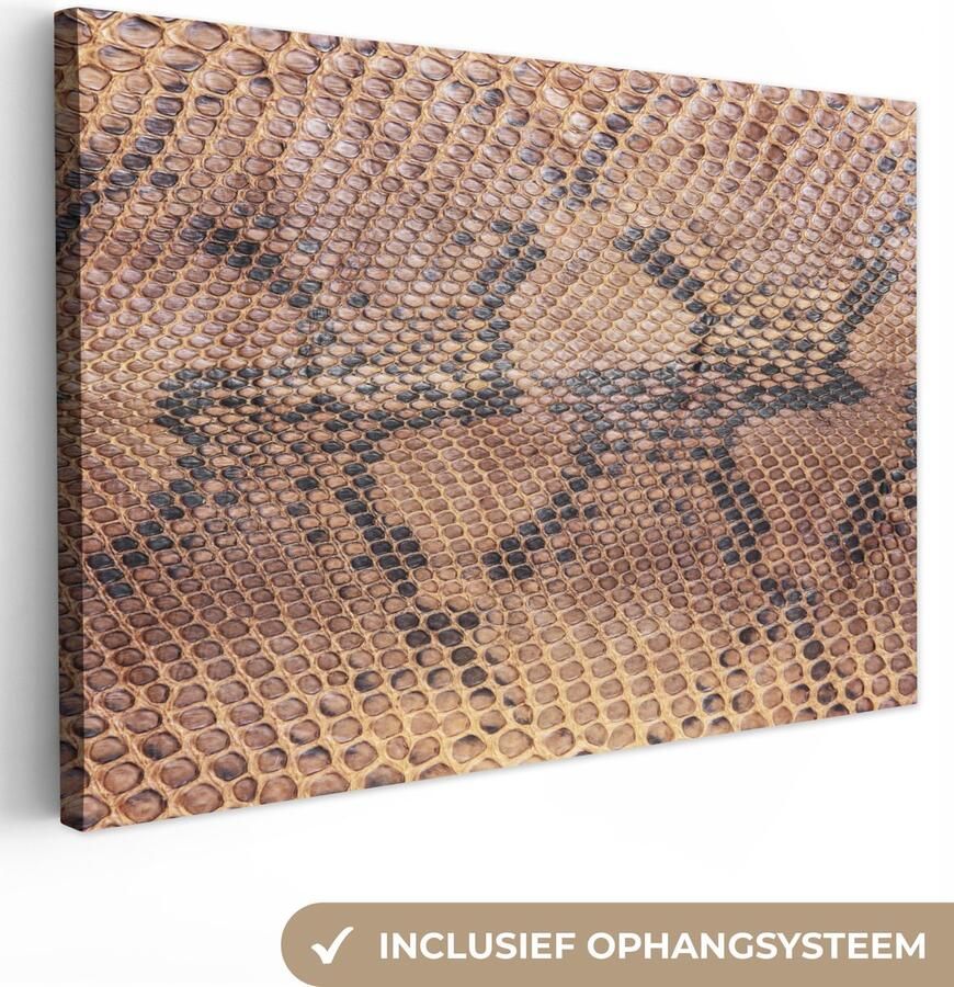 OneMillionCanvasses Canvas schilderij 150x100 cm Wanddecoratie Inductie beschermer Leer Bruin Dierenhuid Muurdecoratie woonkamer Slaapkamer decoratie Kamer accessoires Schilderijen