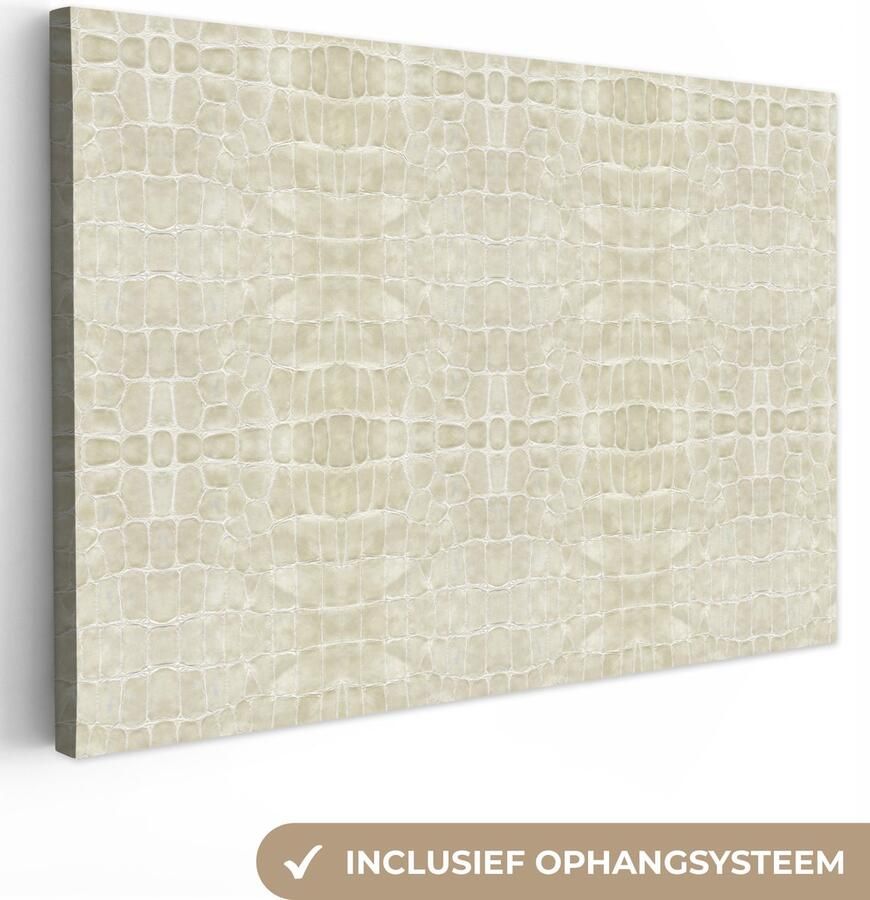 OneMillionCanvasses Canvas schilderij 140x90 cm Wanddecoratie Inductie beschermer Leer Structuur Dierenhuid Muurdecoratie woonkamer Slaapkamer decoratie Kamer accessoires Schilderijen