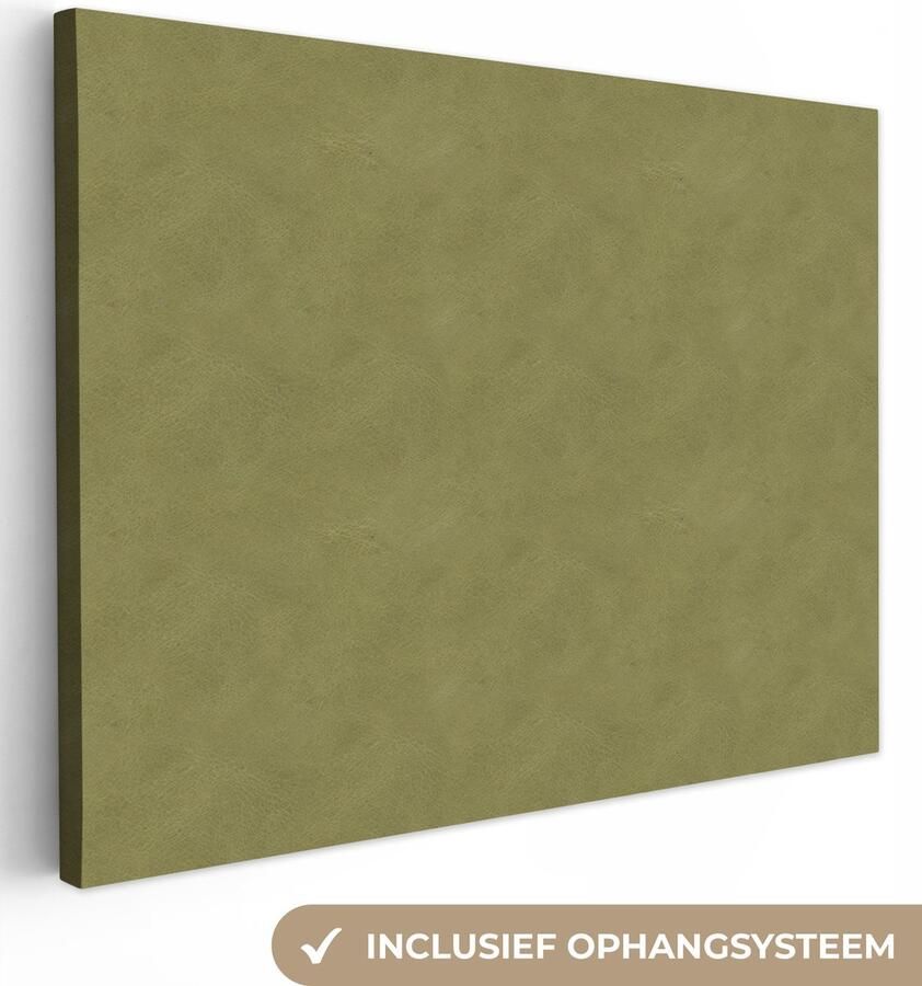 OneMillionCanvasses Canvas schilderij 160x120 cm Wanddecoratie Inductie beschermer Leer Groen Dierenhuid Muurdecoratie woonkamer Slaapkamer decoratie Kamer accessoires Schilderijen - Foto 2