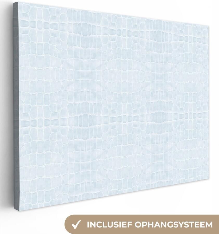 OneMillionCanvasses Canvas schilderij 160x120 cm Wanddecoratie Inductie beschermer Leer Blauw Dierenhuid Muurdecoratie woonkamer Slaapkamer decoratie Kamer accessoires Schilderijen