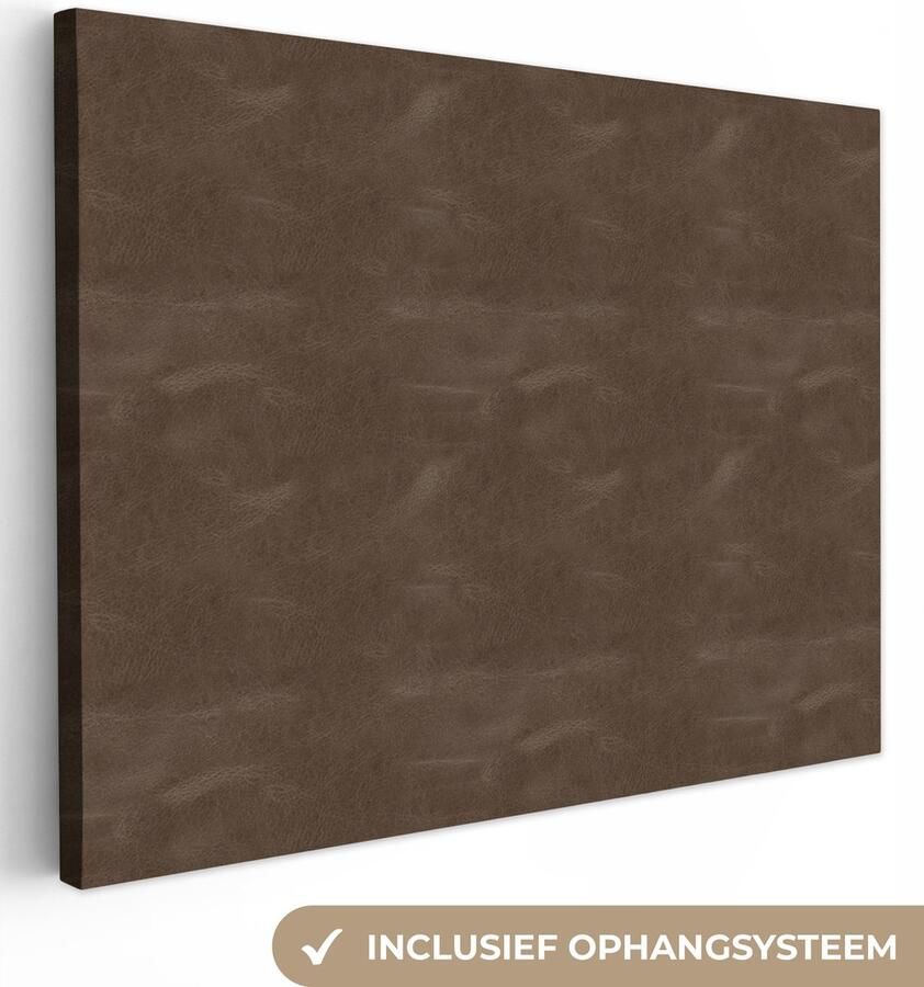 OneMillionCanvasses Canvas schilderij 160x120 cm Wanddecoratie Inductie beschermer Leer Structuur Dierenhuid Muurdecoratie woonkamer Slaapkamer decoratie Kamer accessoires Schilderijen