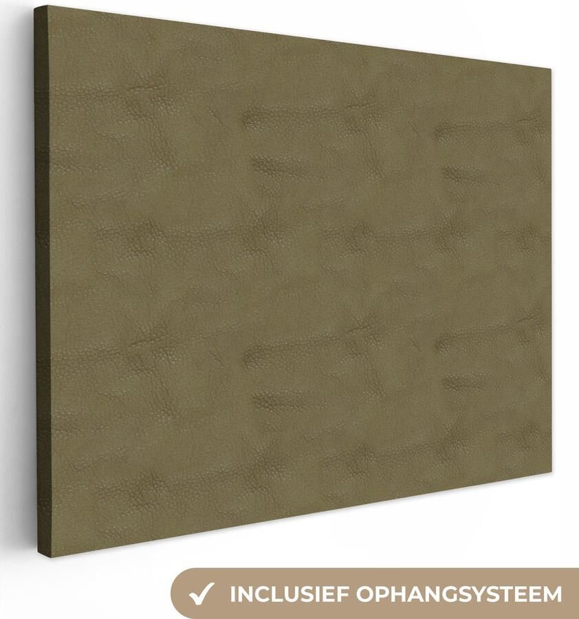 OneMillionCanvasses Canvas Schilderij Leer Structuur Dierenhuid 80x60 cm Wanddecoratie