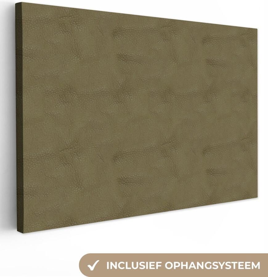 OneMillionCanvasses Canvas Schilderij Leer Structuur Dierenhuid 90x60 cm Wanddecoratie