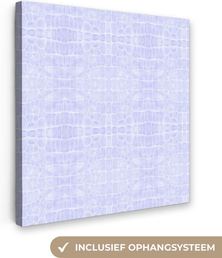 OneMillionCanvasses Canvas Schilderij Inductie beschermer Leer Blauw Dierenhuid 50x50 cm Wanddecoratie