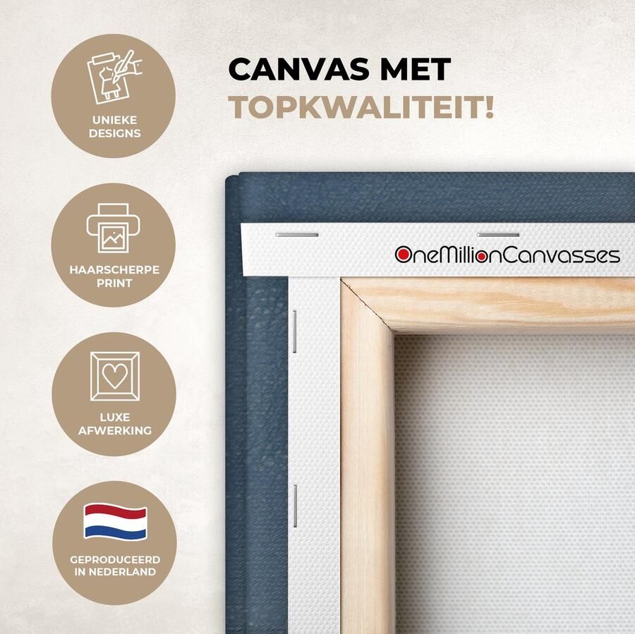 OneMillionCanvasses Canvas Schilderij Inductie beschermer Leer Blauw Dierenhuid 120x80 cm Wanddecoratie - Foto 2