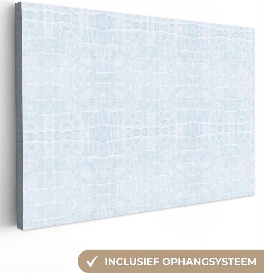 OneMillionCanvasses Canvas Schilderij Inductie beschermer Leer Blauw Dierenhuid 90x60 cm Wanddecoratie - Foto 3