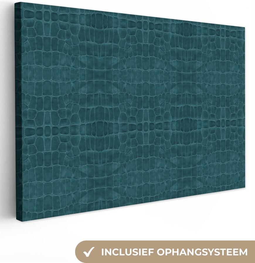 Canvas schilderij 60x40 cm Wanddecoratie Inductie beschermer Leer Blauw Dierenhuid Muurdecoratie woonkamer Slaapkamer decoratie Kamer accessoires Schilderijen op canvas - Foto 2