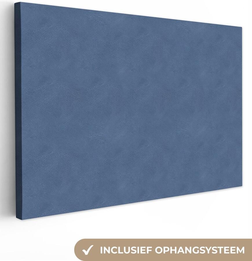 OneMillionCanvasses Canvas Schilderij Inductie beschermer Leer Blauw Dierenhuid 120x80 cm Wanddecoratie - Foto 5