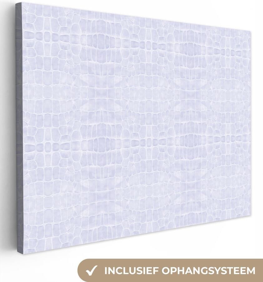OneMillionCanvasses Canvas Schilderij Inductie beschermer Leer Blauw Dierenhuid 120x90 cm Wanddecoratie