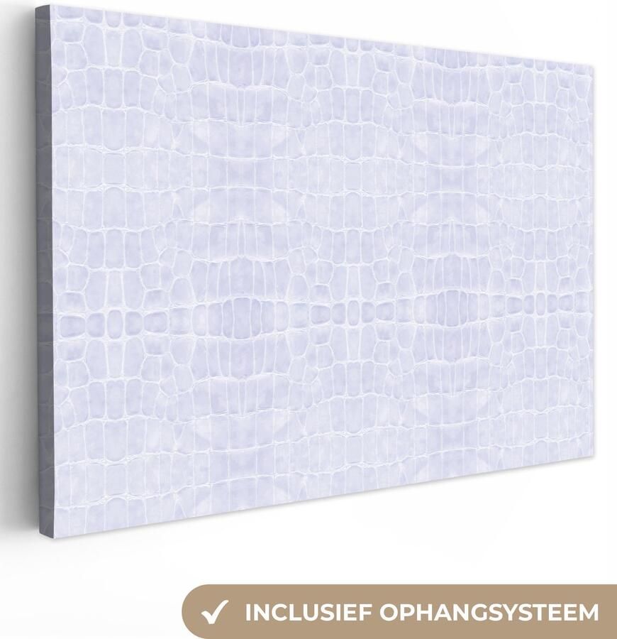 OneMillionCanvasses Canvas schilderij 140x90 cm Wanddecoratie Inductie beschermer Leer Blauw Dierenhuid Muurdecoratie woonkamer Slaapkamer decoratie Kamer accessoires Schilderijen