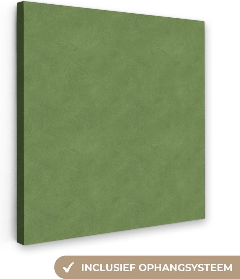 OneMillionCanvasses Canvas Schilderij Inductie beschermer Leer Groen Dierenhuid 50x50 cm Wanddecoratie
