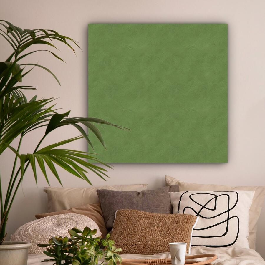 OneMillionCanvasses Canvas Schilderij Inductie beschermer Leer Groen Dierenhuid 90x90 cm Wanddecoratie