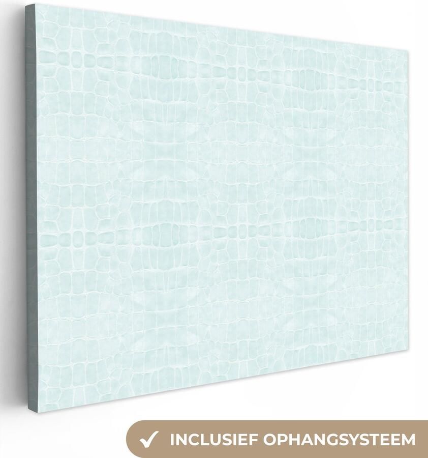 OneMillionCanvasses Canvas Schilderij Inductie beschermer Leer Groen Dierenhuid 120x90 cm Wanddecoratie