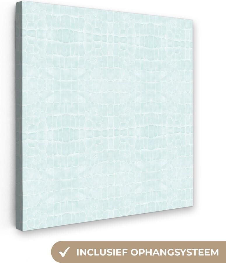 OneMillionCanvasses Canvas Schilderij Inductie beschermer Leer Groen Dierenhuid 20x20 cm Wanddecoratie - Foto 2