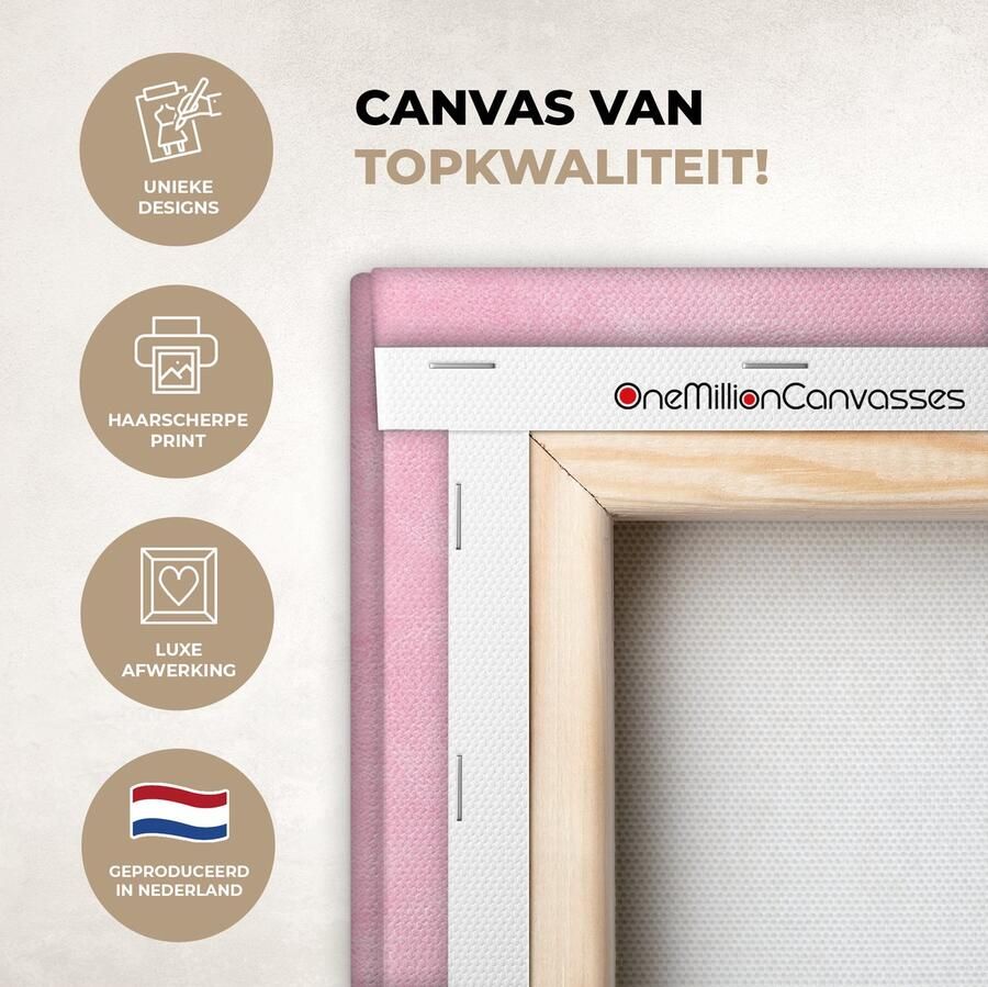 OneMillionCanvasses Canvas Schilderij Inductie beschermer Leer Roze Dierenhuid 30x20 cm Wanddecoratie - Foto 3