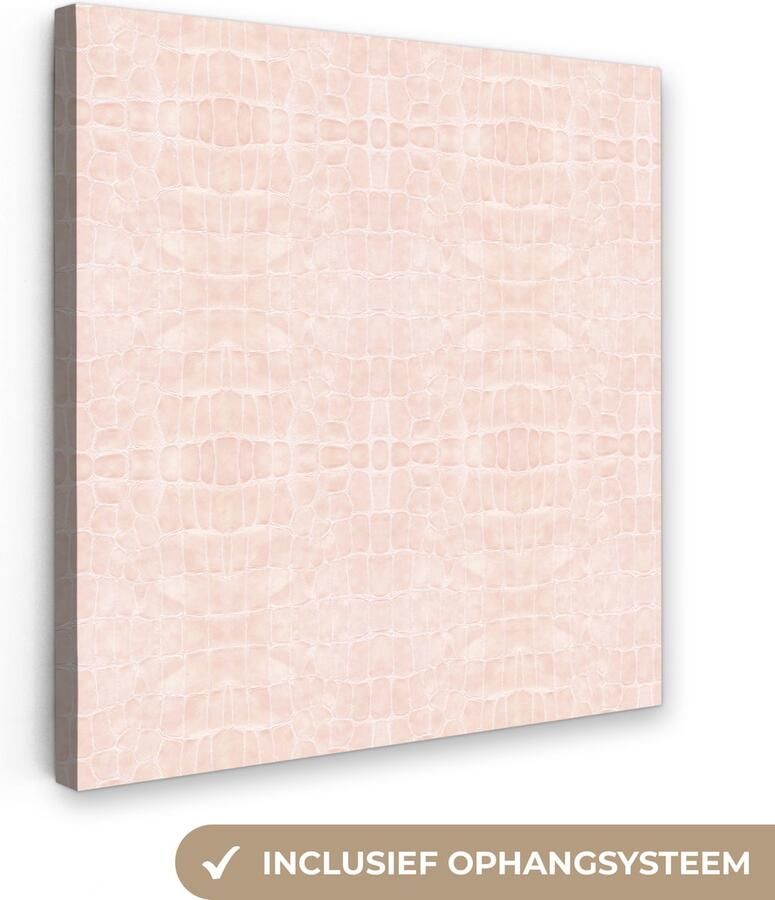 OneMillionCanvasses Canvas Schilderij Inductie beschermer Leer Roze Dierenhuid 20x20 cm Wanddecoratie