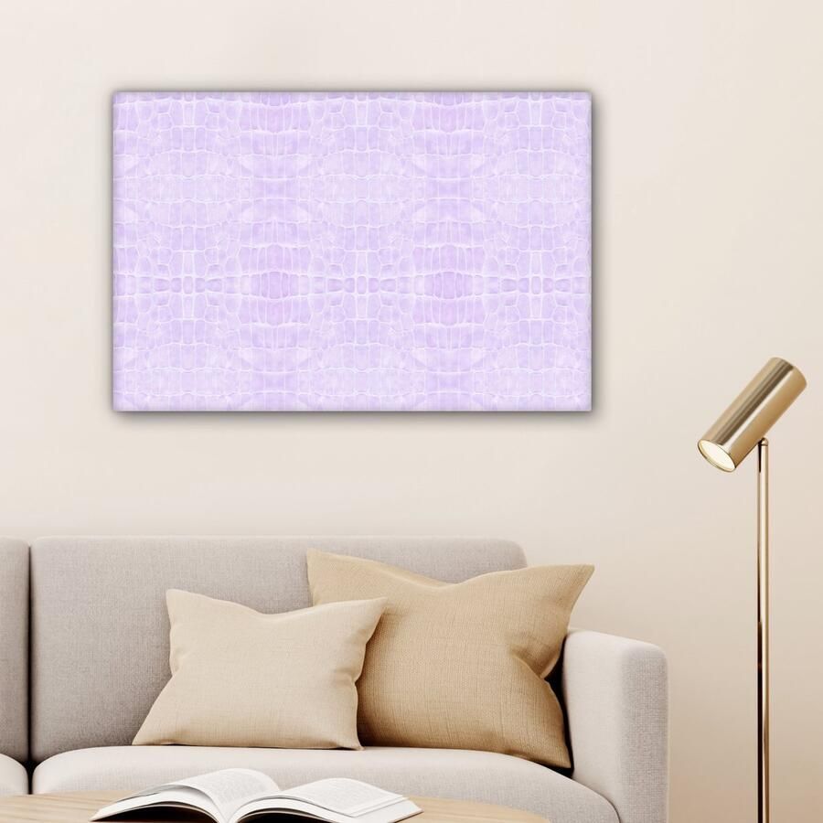 OneMillionCanvasses Canvas Schilderij Inductie beschermer Leer Structuur Dierenhuid 90x60 cm Wanddecoratie