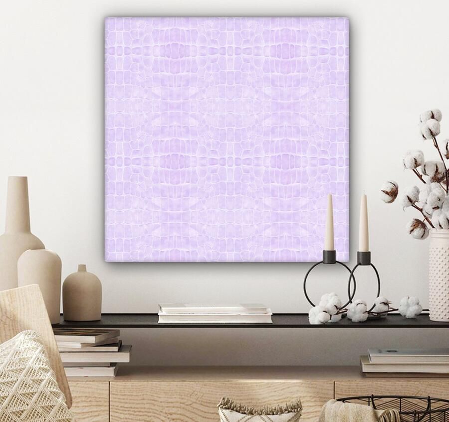 OneMillionCanvasses Canvas Schilderij Inductie beschermer Leer Structuur Dierenhuid 50x50 cm Wanddecoratie