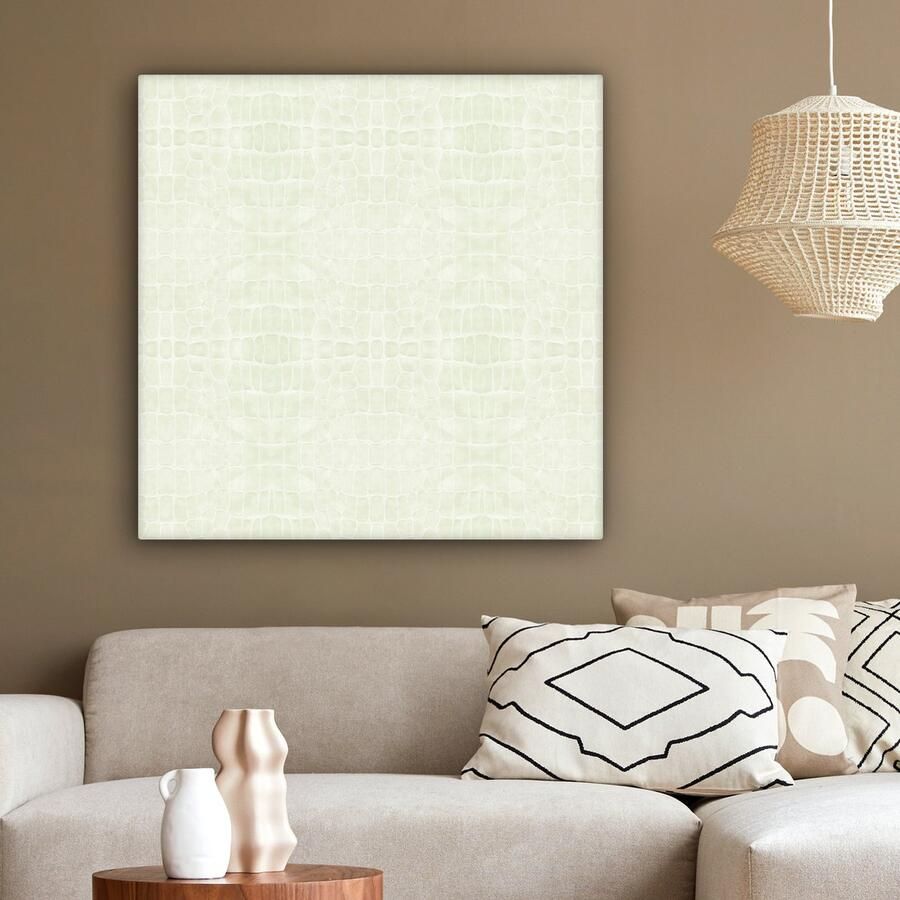 OneMillionCanvasses Canvas Schilderij Inductie beschermer Leer Structuur Dierenhuid 90x90 cm Wanddecoratie