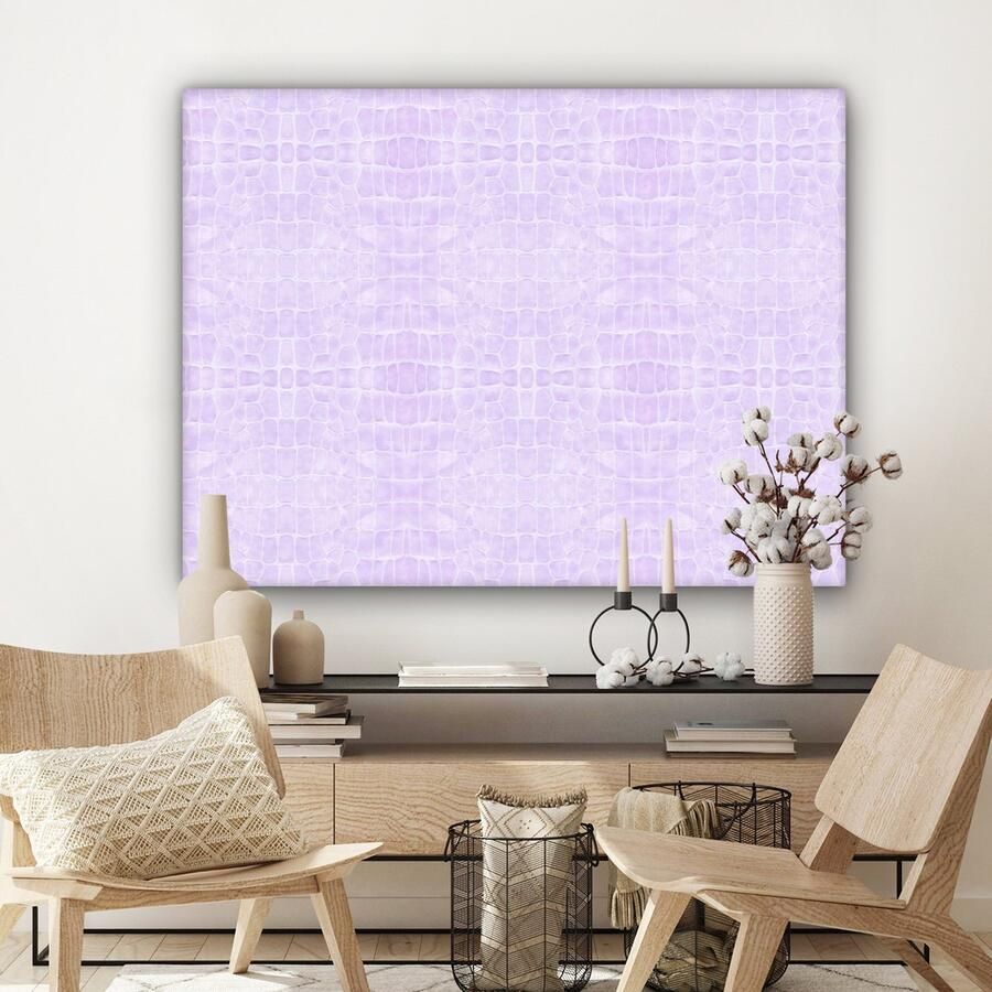 OneMillionCanvasses Canvas Schilderij Inductie beschermer Leer Structuur Dierenhuid 120x90 cm Wanddecoratie - Foto 5