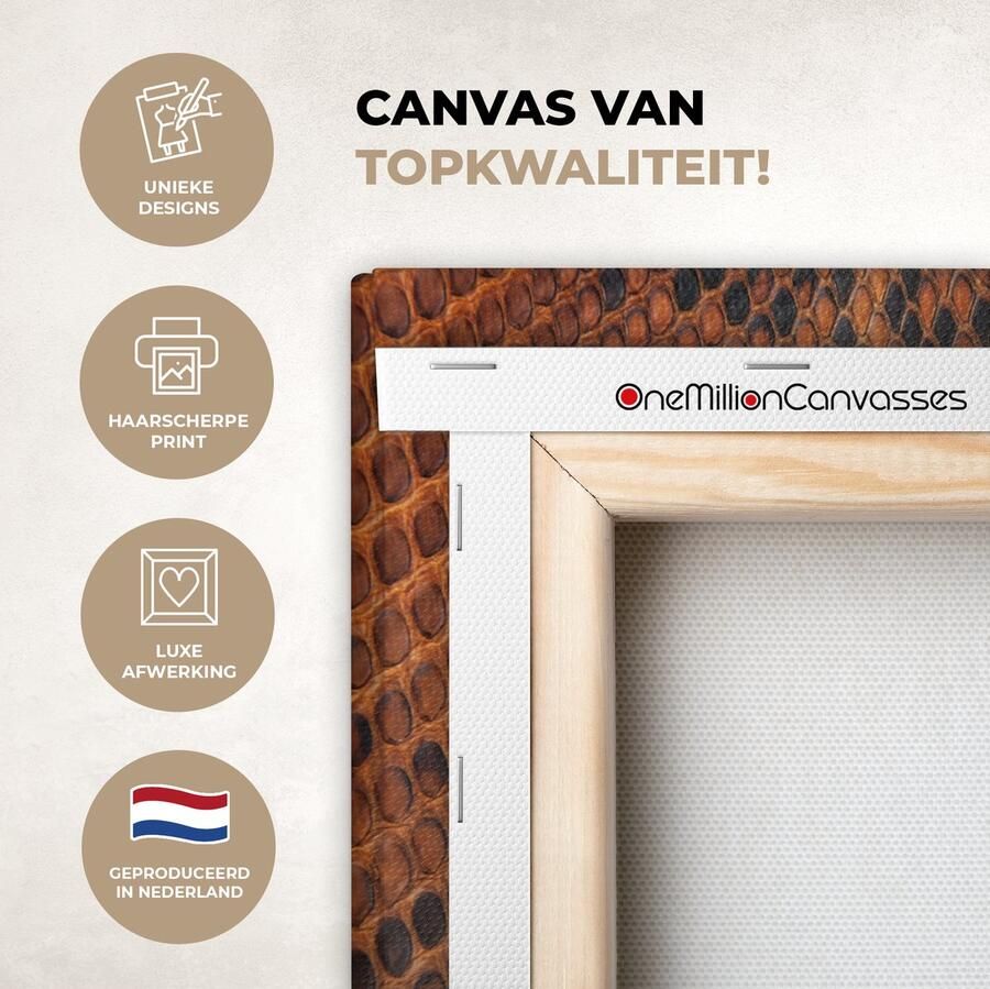 OneMillionCanvasses Canvas Schilderij Inductie beschermer Leer Structuur Dierenhuid 30x20 cm Wanddecoratie - Foto 5