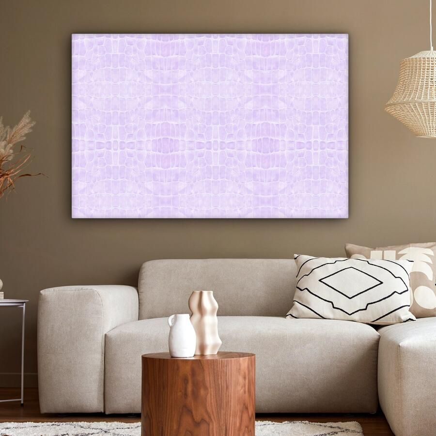 OneMillionCanvasses Canvas Schilderij Inductie beschermer Leer Structuur Dierenhuid 120x80 cm Wanddecoratie - Foto 4