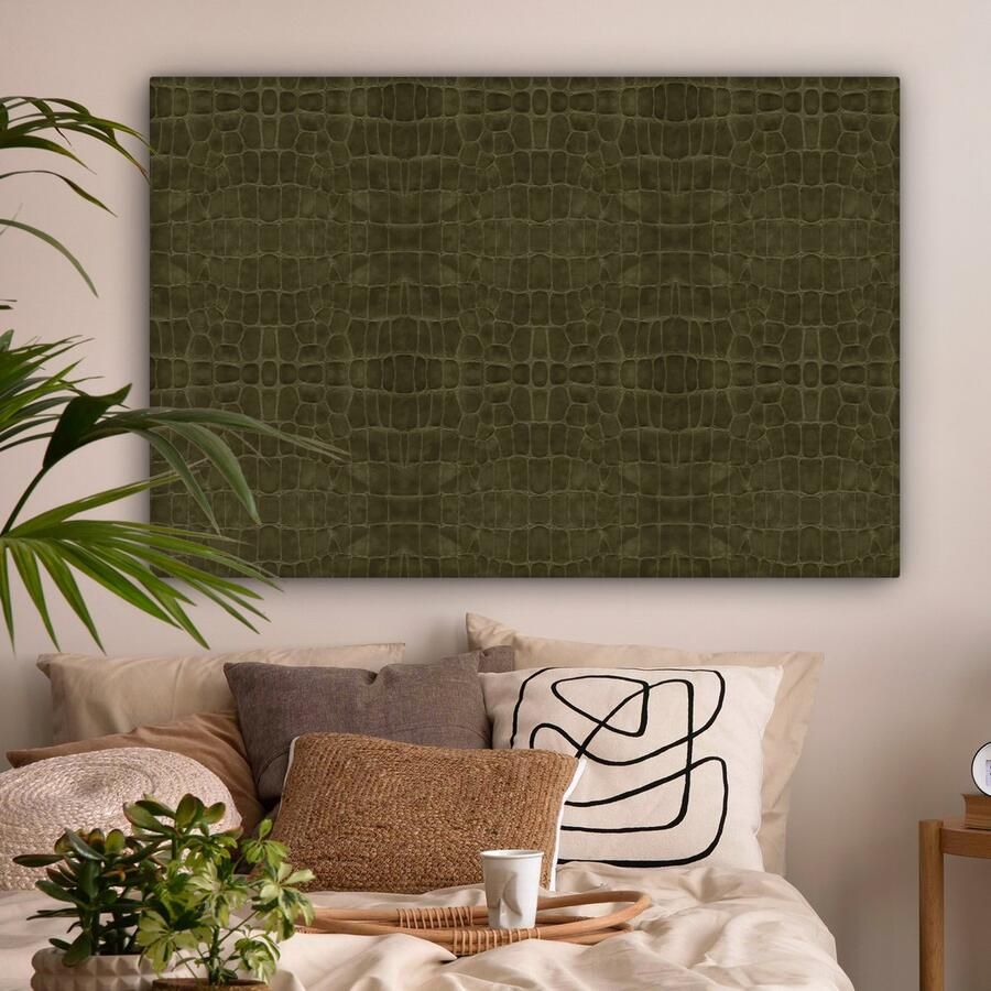 OneMillionCanvasses Canvas Schilderij Inductie beschermer Leer Structuur Dierenhuid 120x80 cm Wanddecoratie - Foto 5