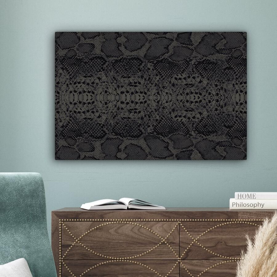 Canvas schilderij 90x60 cm Wanddecoratie Inductie beschermer Leer Structuur Dierenhuid Muurdecoratie woonkamer Slaapkamer decoratie Kamer accessoires Schilderijen op canvas - Foto 3