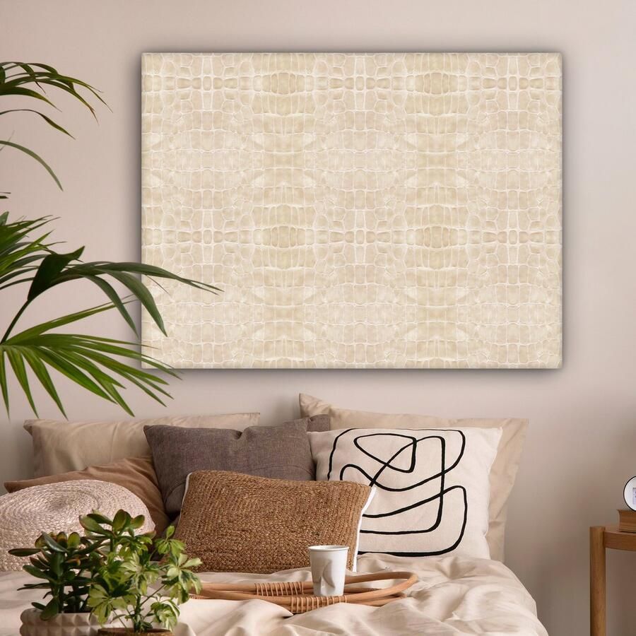 OneMillionCanvasses Canvas Schilderij Inductie beschermer Leer Structuur Dierenhuid 120x90 cm Wanddecoratie - Foto 4