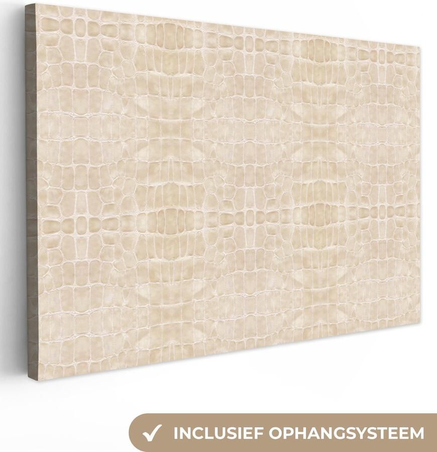 OneMillionCanvasses Canvas Schilderij Inductie beschermer Leer Structuur Dierenhuid 30x20 cm Wanddecoratie - Foto 6