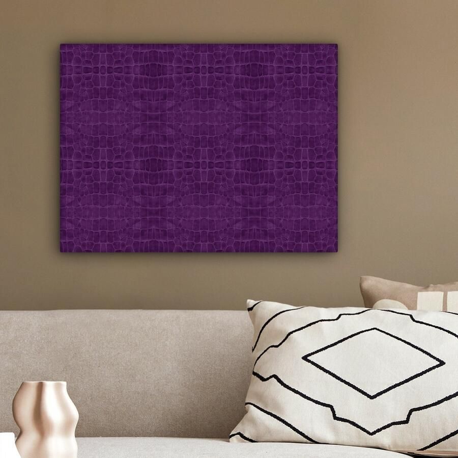 OneMillionCanvasses Canvas Schilderij Inductie beschermer Leer Structuur Dierenhuid 40x30 cm Wanddecoratie