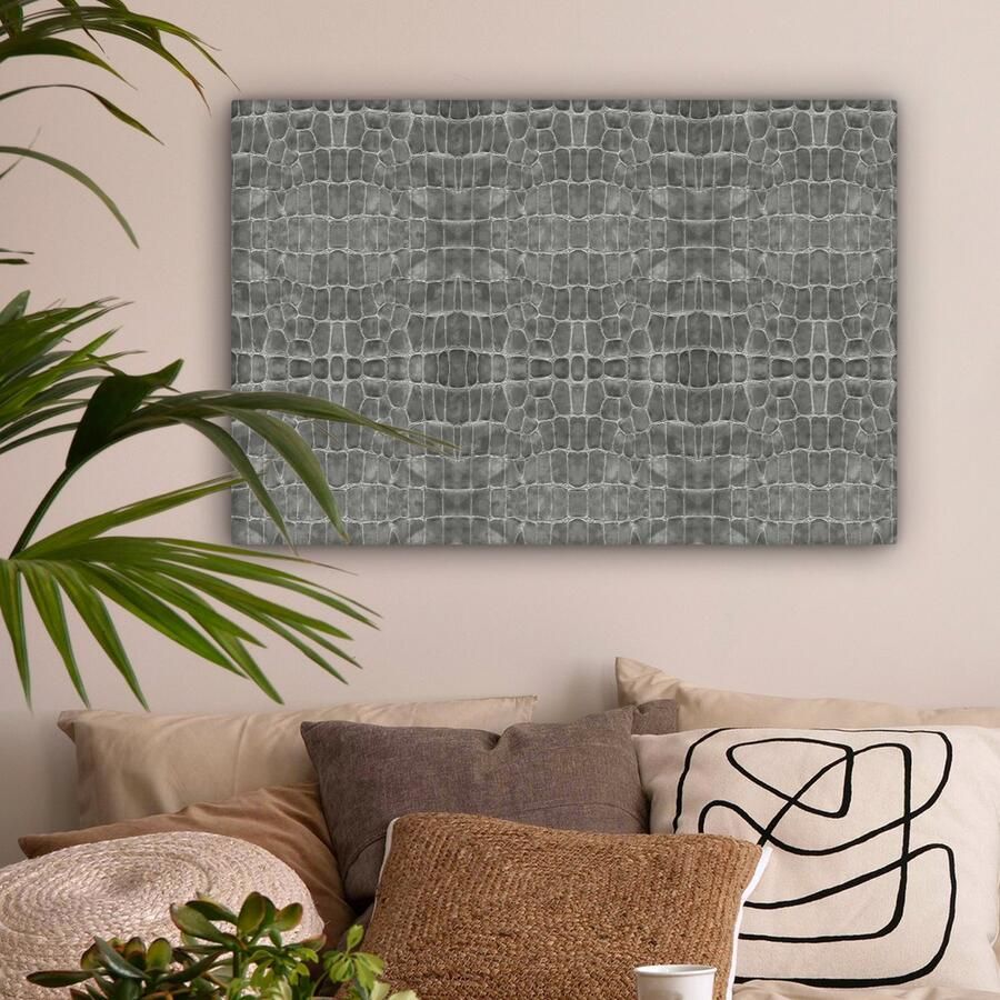 OneMillionCanvasses Canvas Schilderij Inductie beschermer Leer Structuur Dierenhuid 60x40 cm Wanddecoratie - Foto 3