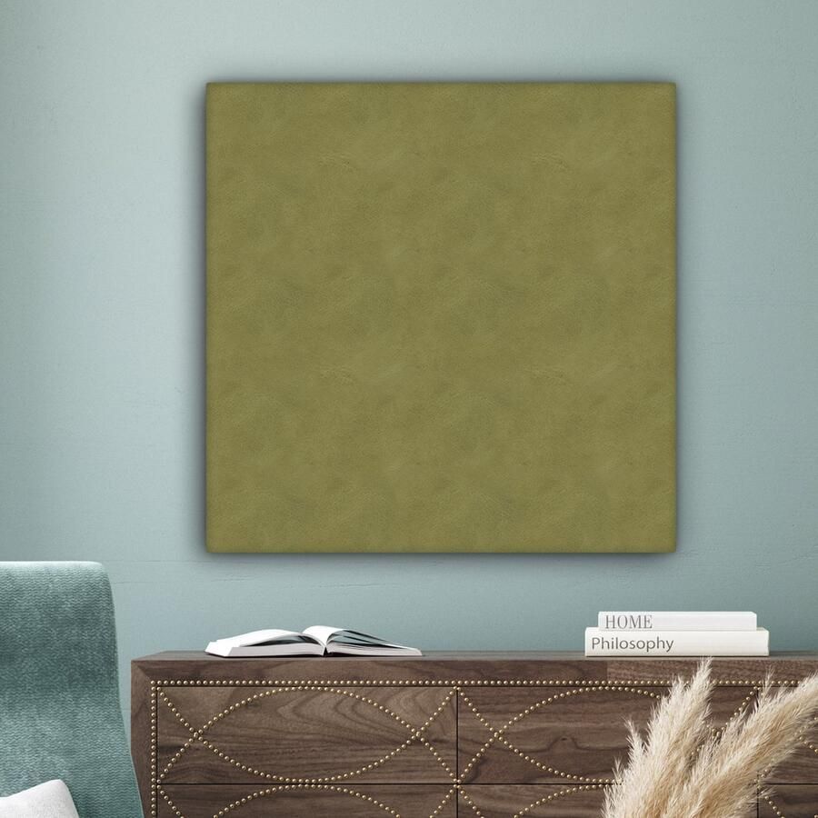 OneMillionCanvasses Canvas Schilderij Inductie beschermer Leer Structuur Dierenhuid 90x90 cm Wanddecoratie - Foto 2