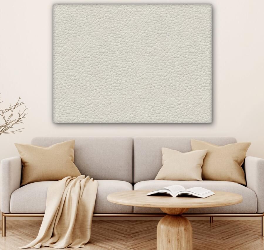 OneMillionCanvasses Canvas Schilderij Inductie beschermer Leer Wit Dierenhuid 120x90 cm Wanddecoratie