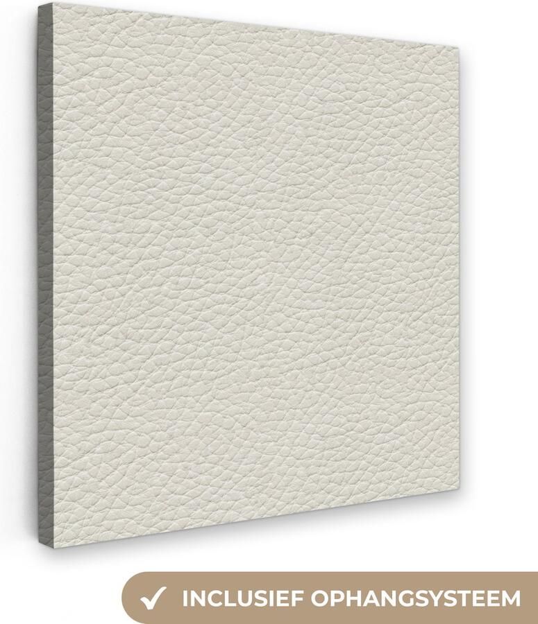 OneMillionCanvasses Canvas Schilderij Inductie beschermer Leer Wit Dierenhuid 20x20 cm Wanddecoratie