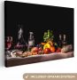 OneMillionCanvasses Stilleven schilderij Eten en drinken Tafel Kleed Wijn Canvas stilleven Schilderij stilleven Wanddecoratie 30x20 cm - Thumbnail 2