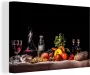 OneMillionCanvasses Stilleven schilderij Eten en drinken Tafel Kleed Wijn Canvas stilleven Schilderij stilleven Wanddecoratie 30x20 cm - Thumbnail 1