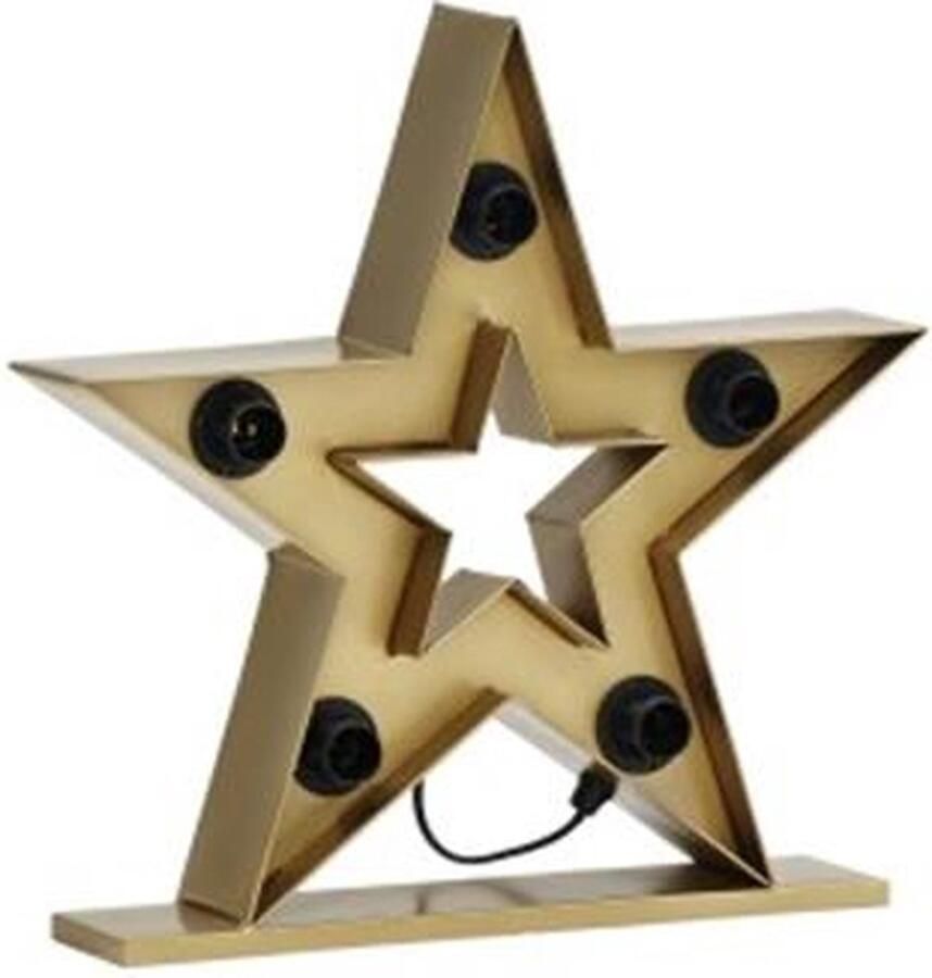 Only natural Lamp Ster met 5 lichtjes Fair Trade