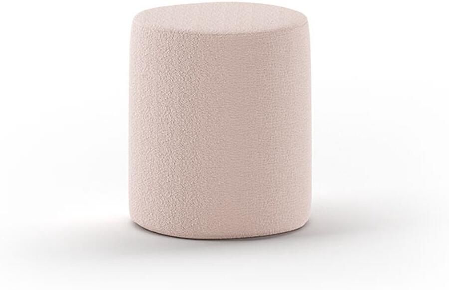 Vipack Hocker Moon hocker in rond met fluffy bouclé stof als zitje of nachtkastje ∅ 41 cm bouclé stof in 4 kleuren - Foto 5