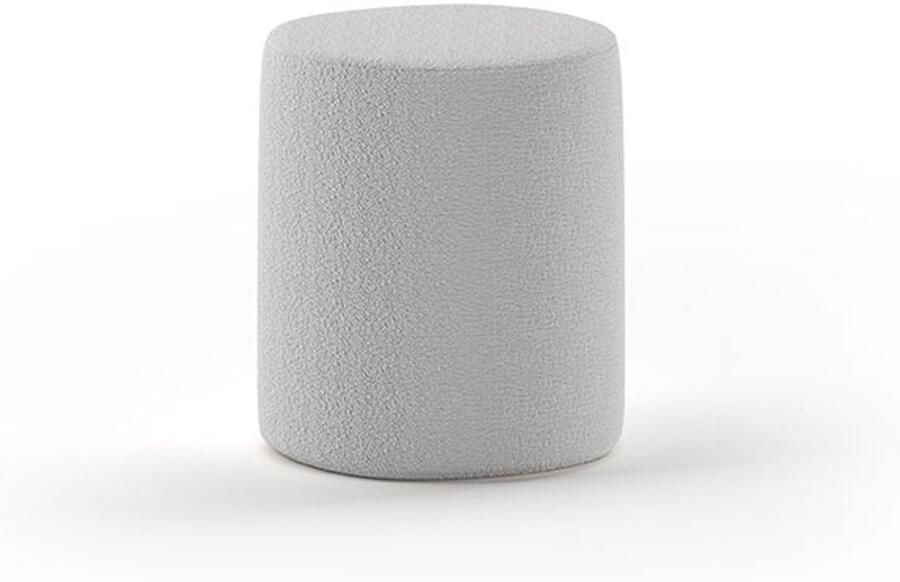 Vipack Hocker Moon hocker in rond met fluffy bouclé stof als zitje of nachtkastje ∅ 41 cm bouclé stof in 4 kleuren - Foto 5