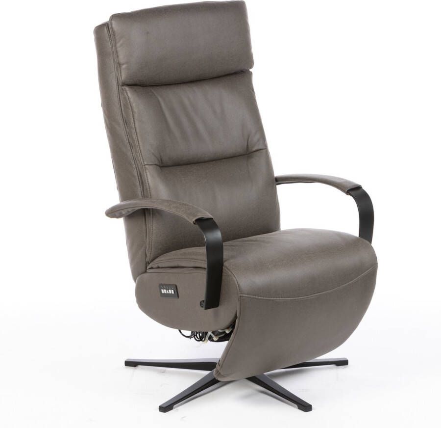 Onstein Meubelen Salerno Relaxfauteuil Elektrisch Verstelbaar met Accu Optimaal Zitcomfort Nosagvering voor extra Ontspanning Relax Fauteuil Relaxstoel met Armleuning Graphite