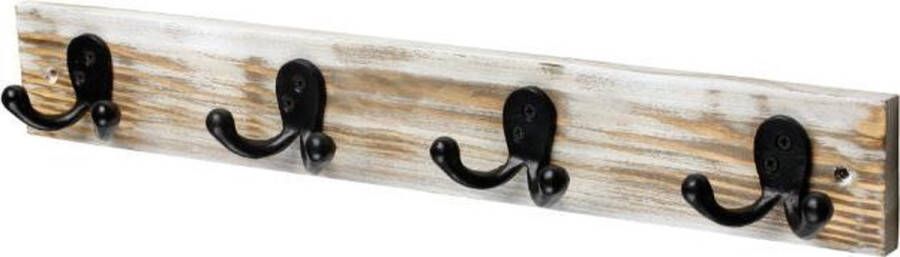 Ook4thuis Achthaaks kapstok met een mooi houten achterplaat