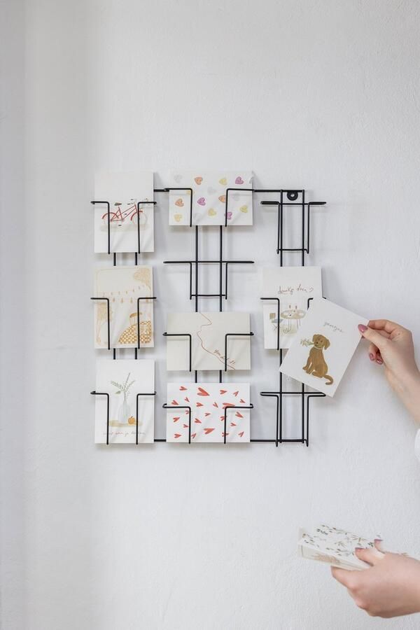 Ook4thuis Zwart kaartenrek voor 10x A6 kaarten (6x portrait en 4x landscape)