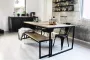 Oost & Dijk Interieur Industriële eettafel hout en staal Houston 140 x 80 x 75 cm Handgemaakt - Thumbnail 1