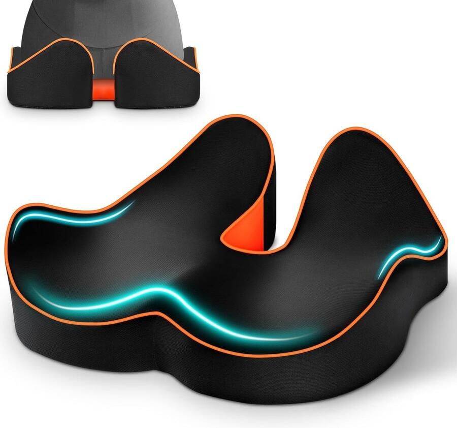 Ophy Zitkussen Ergonomisch stuitbeenkussen voor staartbeenpijn Ischiaspijnverlichting en aambeien Zitkussen van traagschuim voor bureaustoel Autostoel en rolstoel